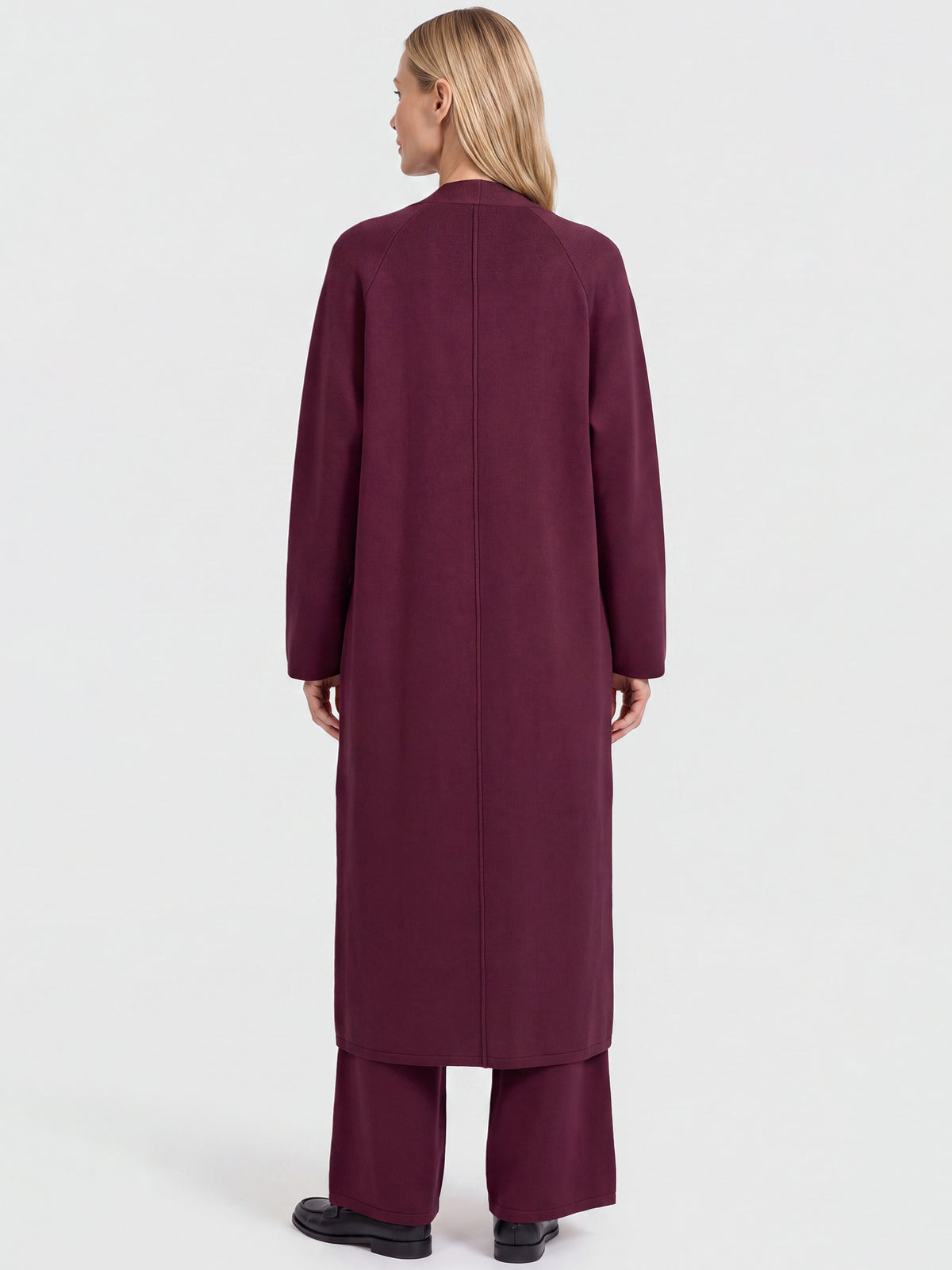 Oversized Strickmantel mit Kaschmiranteil | weinrot