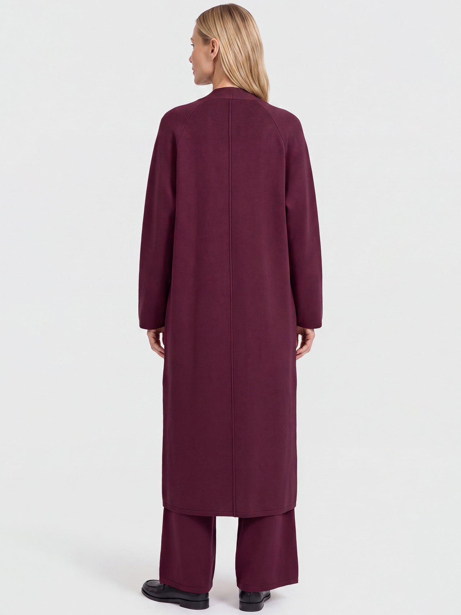 Oversized Strickmantel mit Kaschmiranteil | weinrot