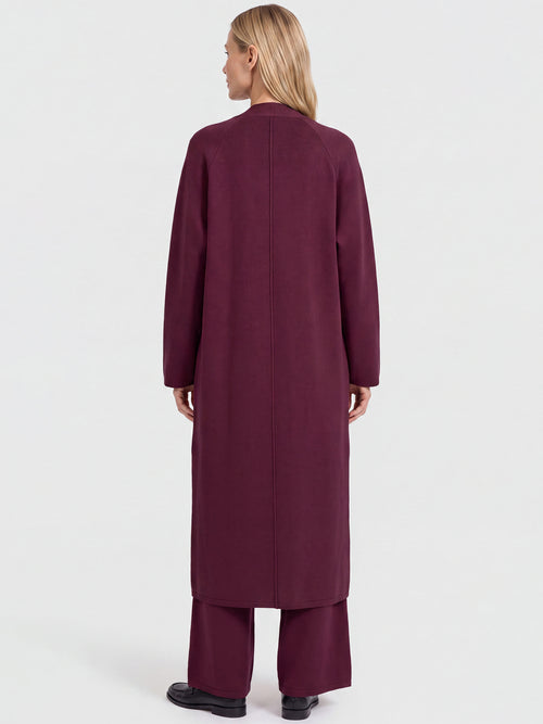 Oversized Strickmantel mit Kaschmiranteil | weinrot image 1