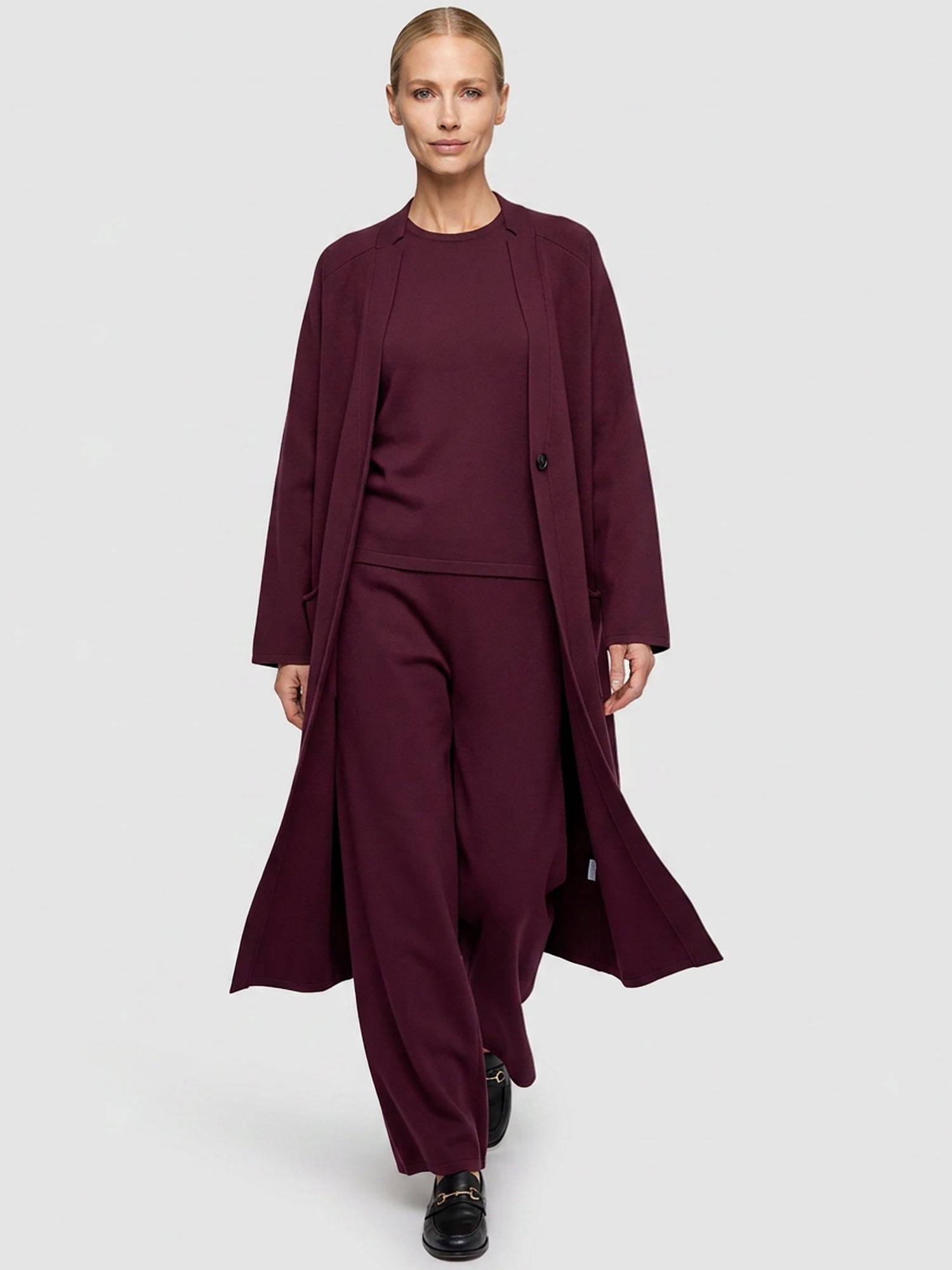 Oversized Strickmantel mit Kaschmiranteil | weinrot