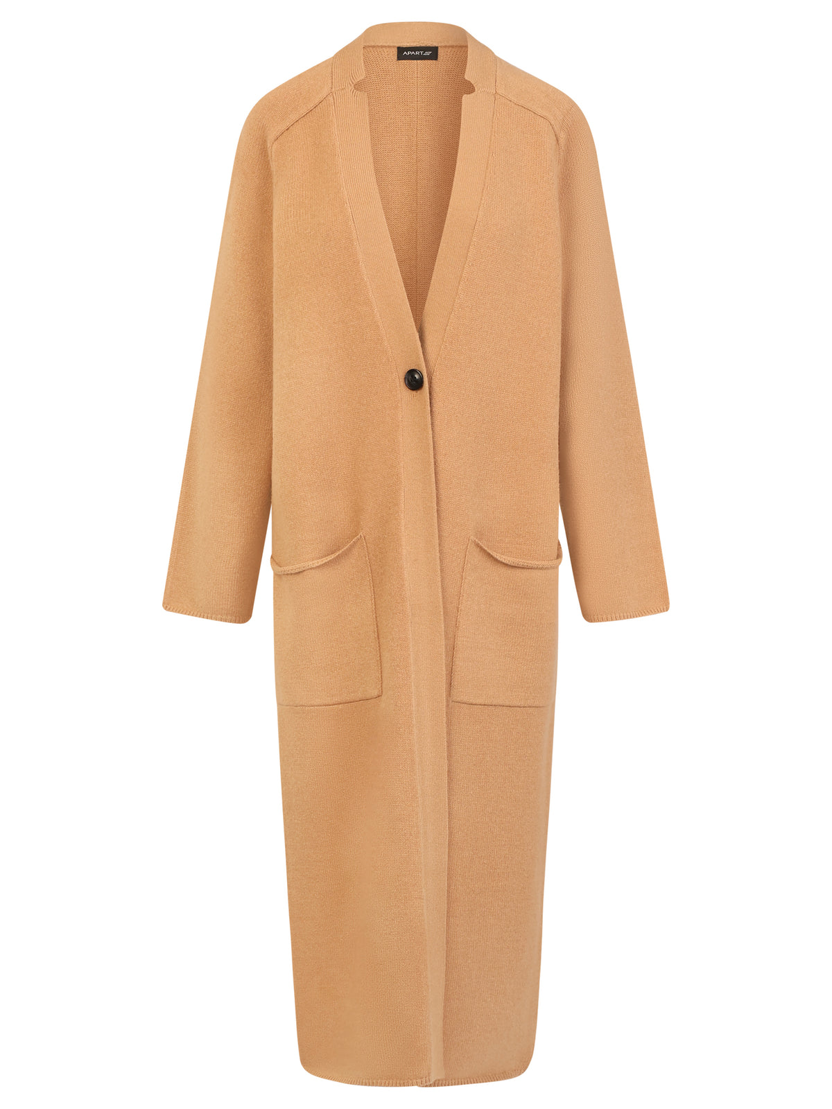 Oversized Strickmantel mit Kaschmiranteil | camel