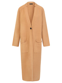 Oversized Strickmantel mit Kaschmiranteil | camel