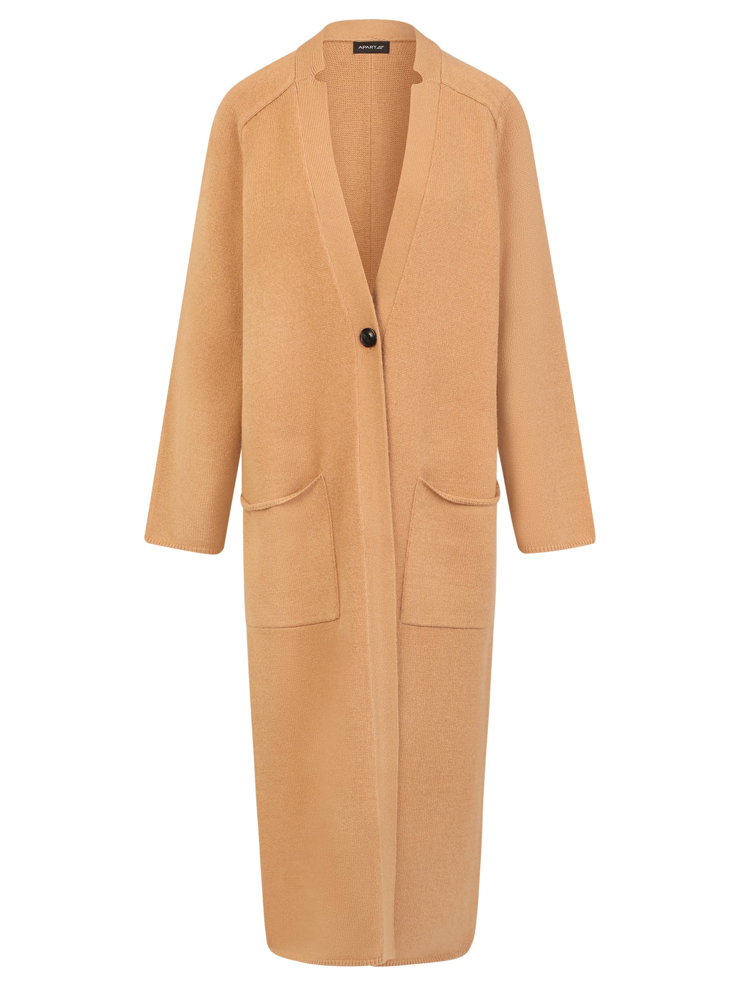 Oversized Strickmantel mit Kaschmiranteil | camel