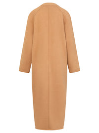Oversized Strickmantel mit Kaschmiranteil | camel