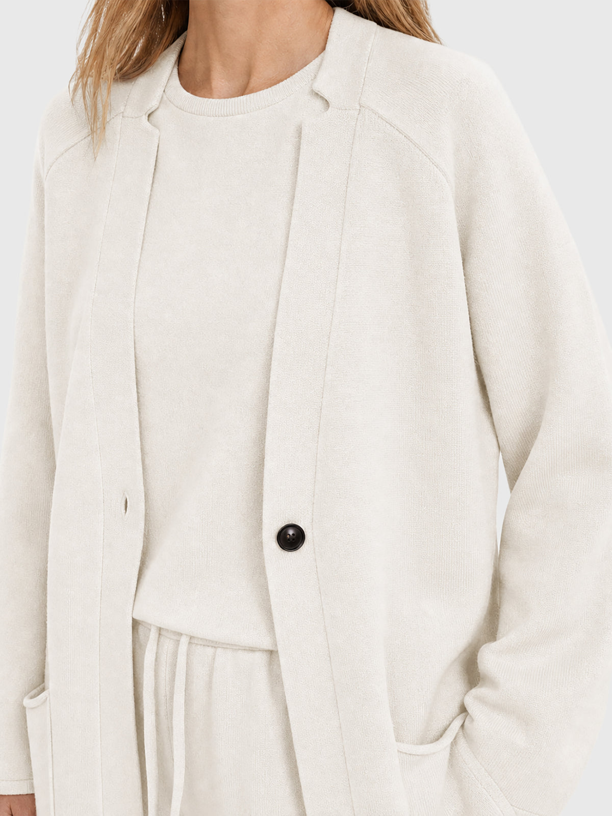 Oversized Strickmantel mit Kaschmiranteil | champagner