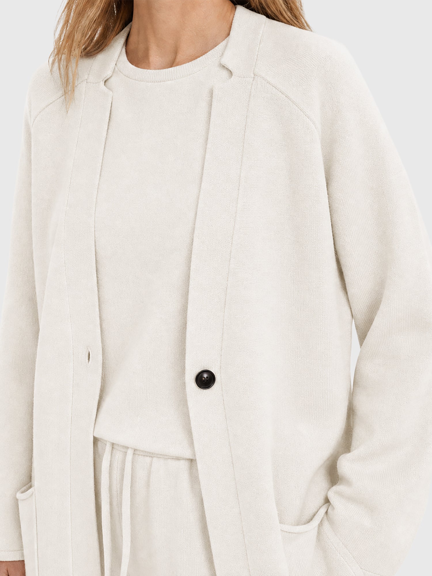Oversized Strickmantel mit Kaschmiranteil | champagner