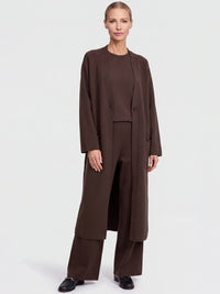Oversized Strickmantel mit Kaschmiranteil | braun