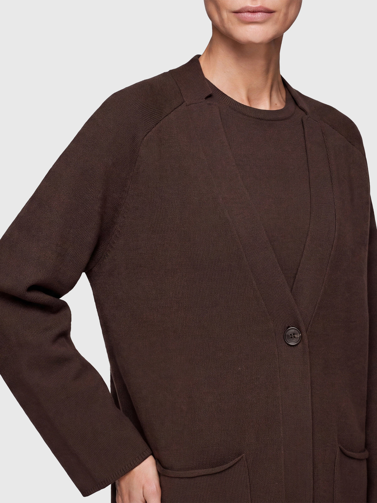 Oversized Strickmantel mit Kaschmiranteil | braun
