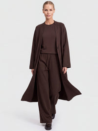 Oversized Strickmantel mit Kaschmiranteil | braun