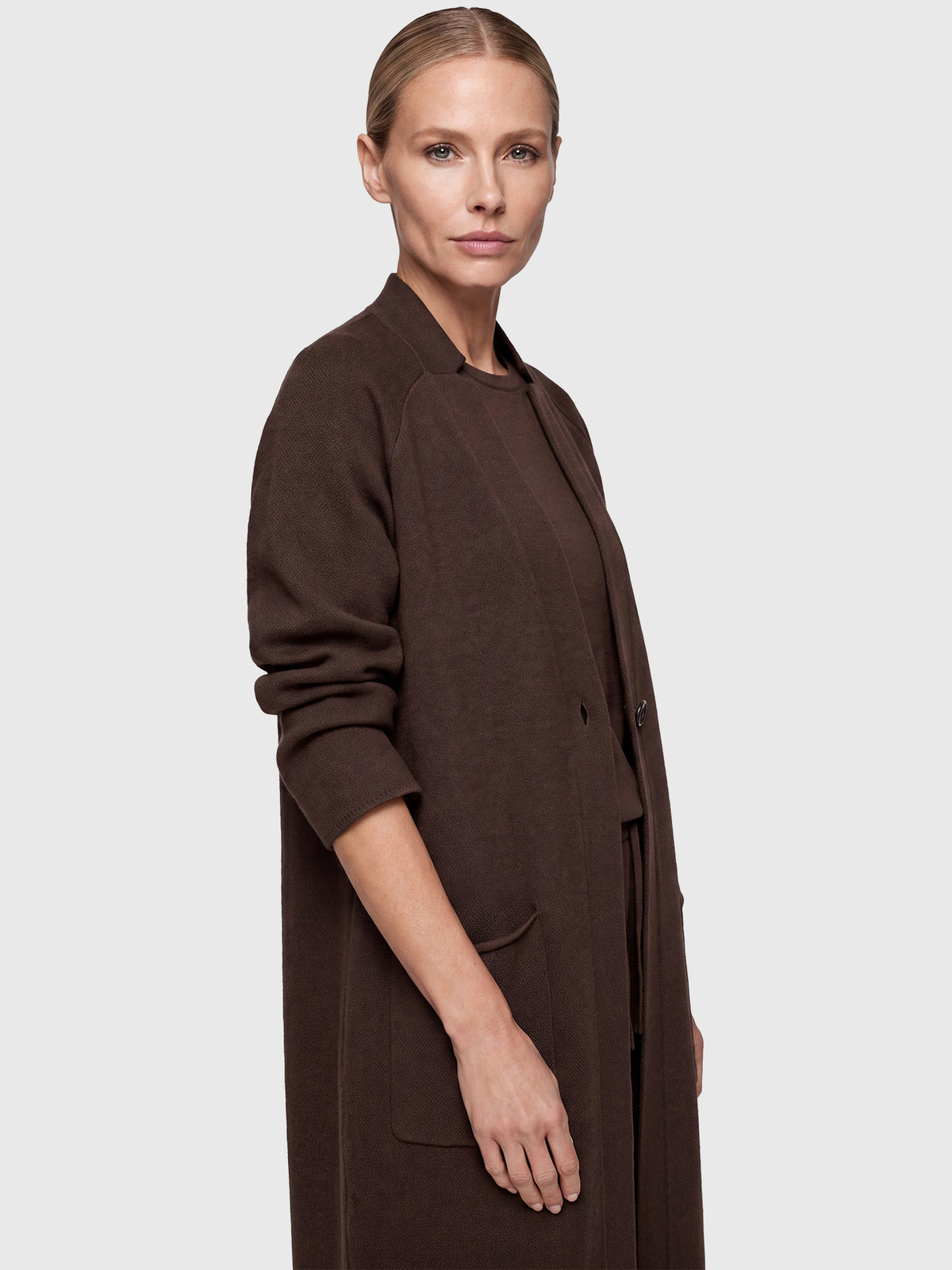 Oversized Strickmantel mit Kaschmiranteil | braun