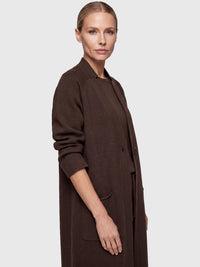 Oversized Strickmantel mit Kaschmiranteil | braun