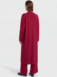 Oversized Strickmantel mit Kaschmiranteil | rot