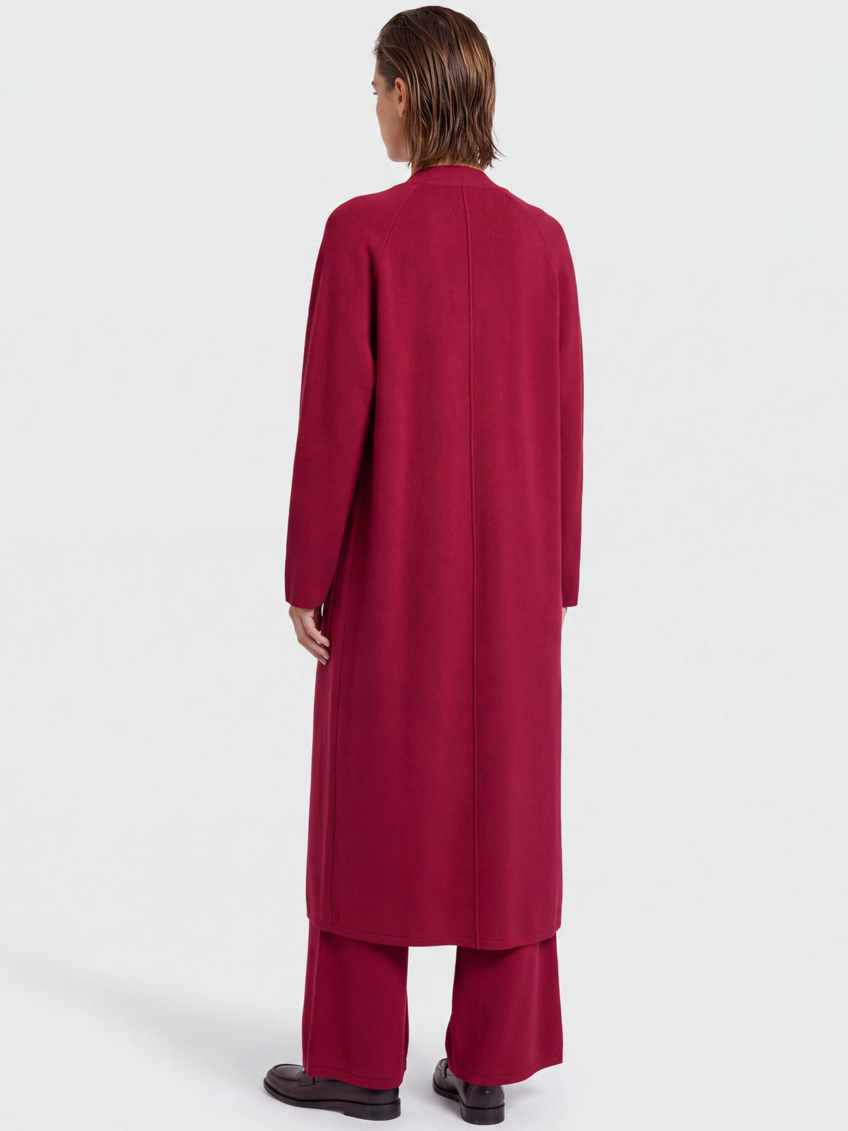 Oversized Strickmantel mit Kaschmiranteil | rot