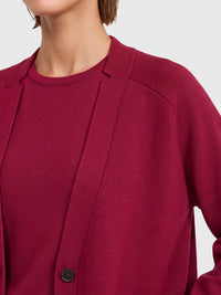 Oversized Strickmantel mit Kaschmiranteil | rot