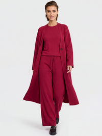 Oversized Strickmantel mit Kaschmiranteil | rot