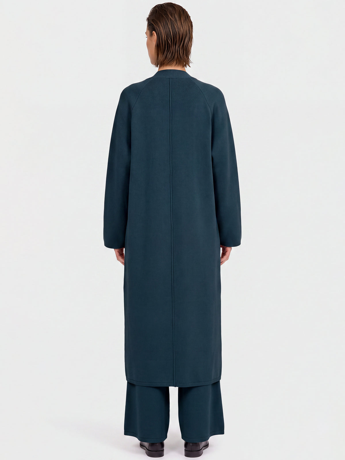 Oversized Strickmantel mit Kaschmiranteil | petrol