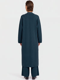 Oversized Strickmantel mit Kaschmiranteil | petrol