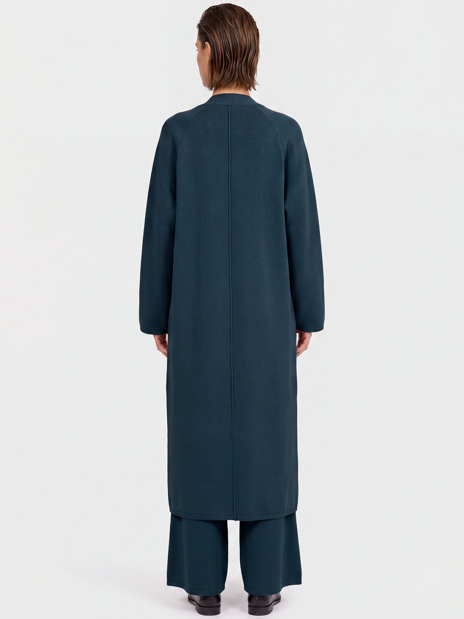 Oversized Strickmantel mit Kaschmiranteil | petrol