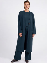 Oversized Strickmantel mit Kaschmiranteil | petrol