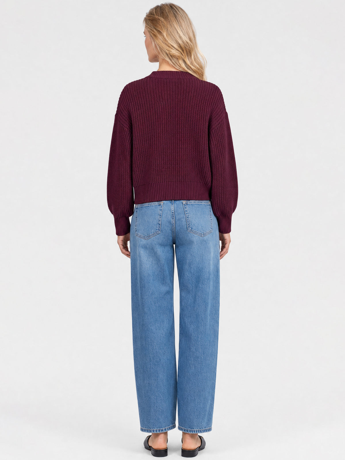 Oversized Strickjacke mit Kaschmiranteil | weinrot