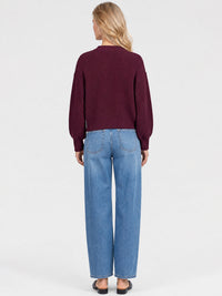 Oversized Strickjacke mit Kaschmiranteil | weinrot