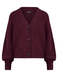 Oversized Strickjacke mit Kaschmiranteil | weinrot