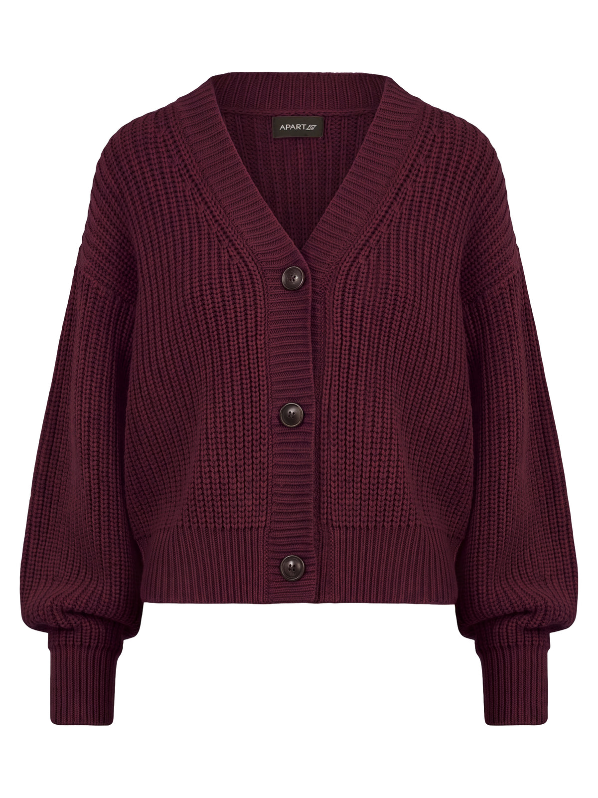 Oversized Strickjacke mit Kaschmiranteil | weinrot