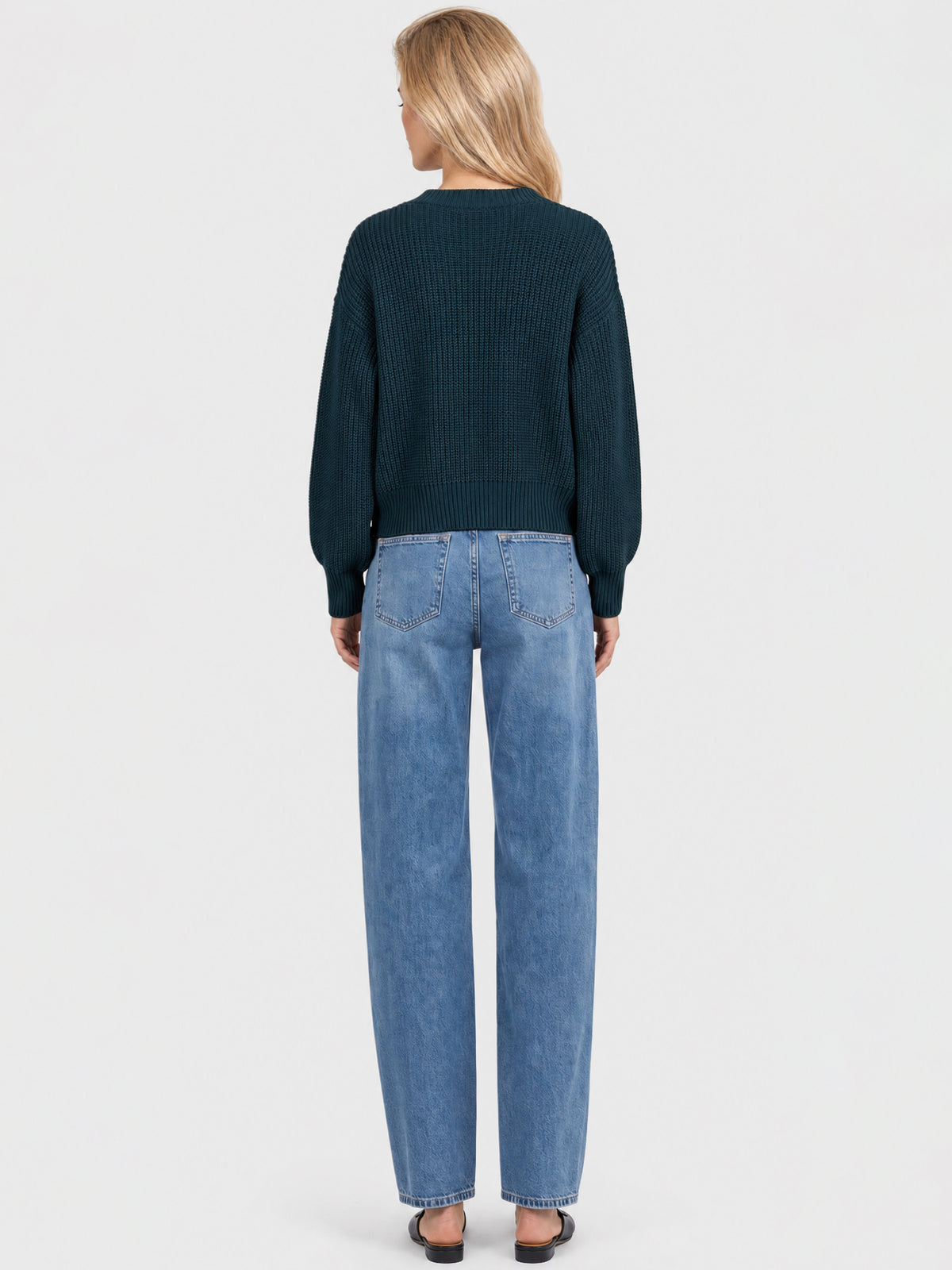 Oversized Strickjacke mit Kaschmiranteil | petrol