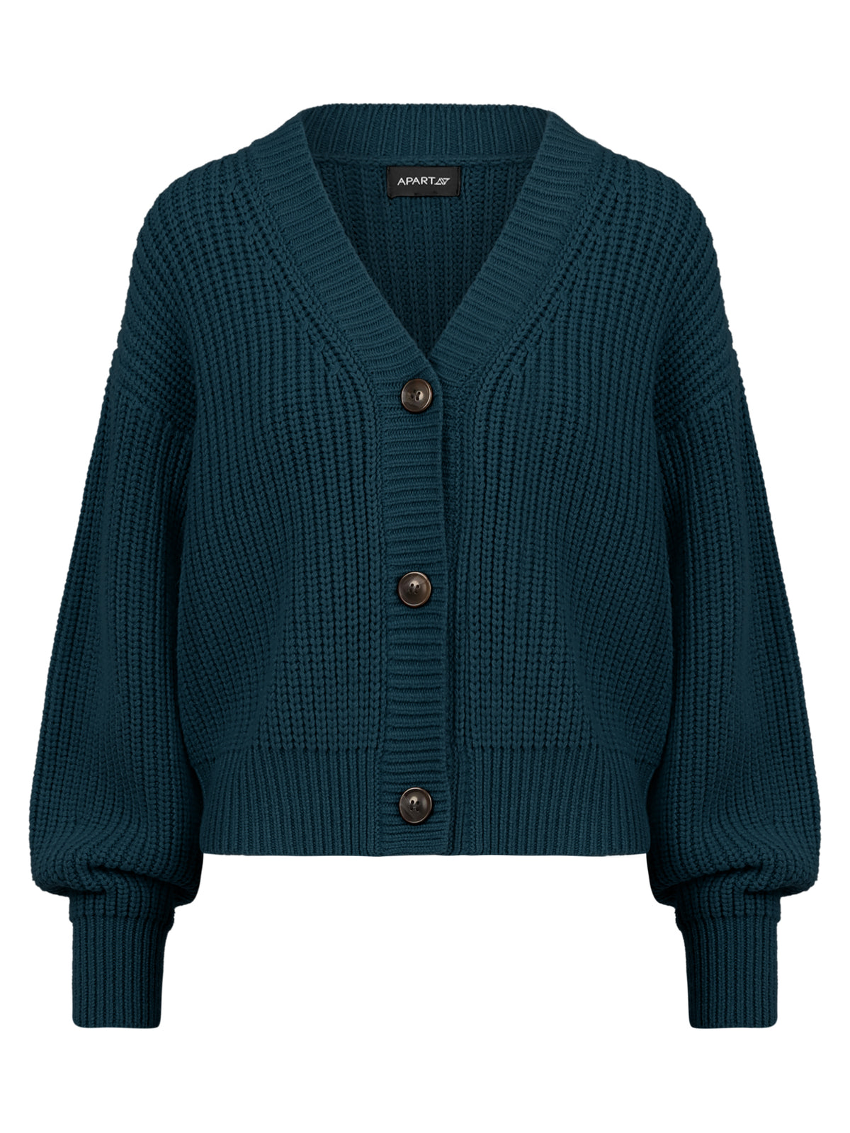 Oversized Strickjacke mit Kaschmiranteil | petrol