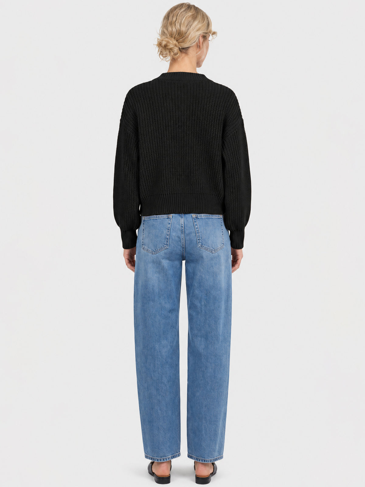 Oversized Strickjacke mit Kaschmiranteil | schwarz
