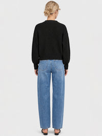 Oversized Strickjacke mit Kaschmiranteil | schwarz