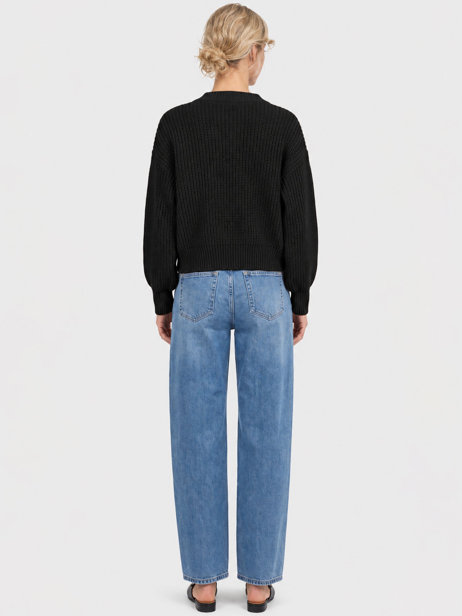 Oversized Strickjacke mit Kaschmiranteil | schwarz
