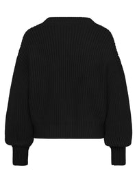 Oversized Strickjacke mit Kaschmiranteil | schwarz
