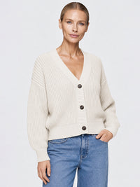Oversized Strickjacke mit Kaschmiranteil | champagner