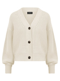 Oversized Strickjacke mit Kaschmiranteil | champagner