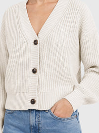 Oversized Strickjacke mit Kaschmiranteil | champagner