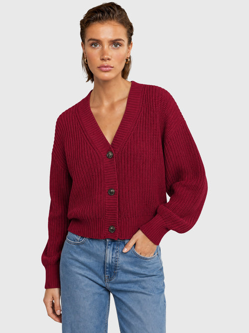 Oversized Strickjacke mit Kaschmiranteil | rot image 1