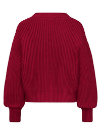 Oversized Strickjacke mit Kaschmiranteil | rot