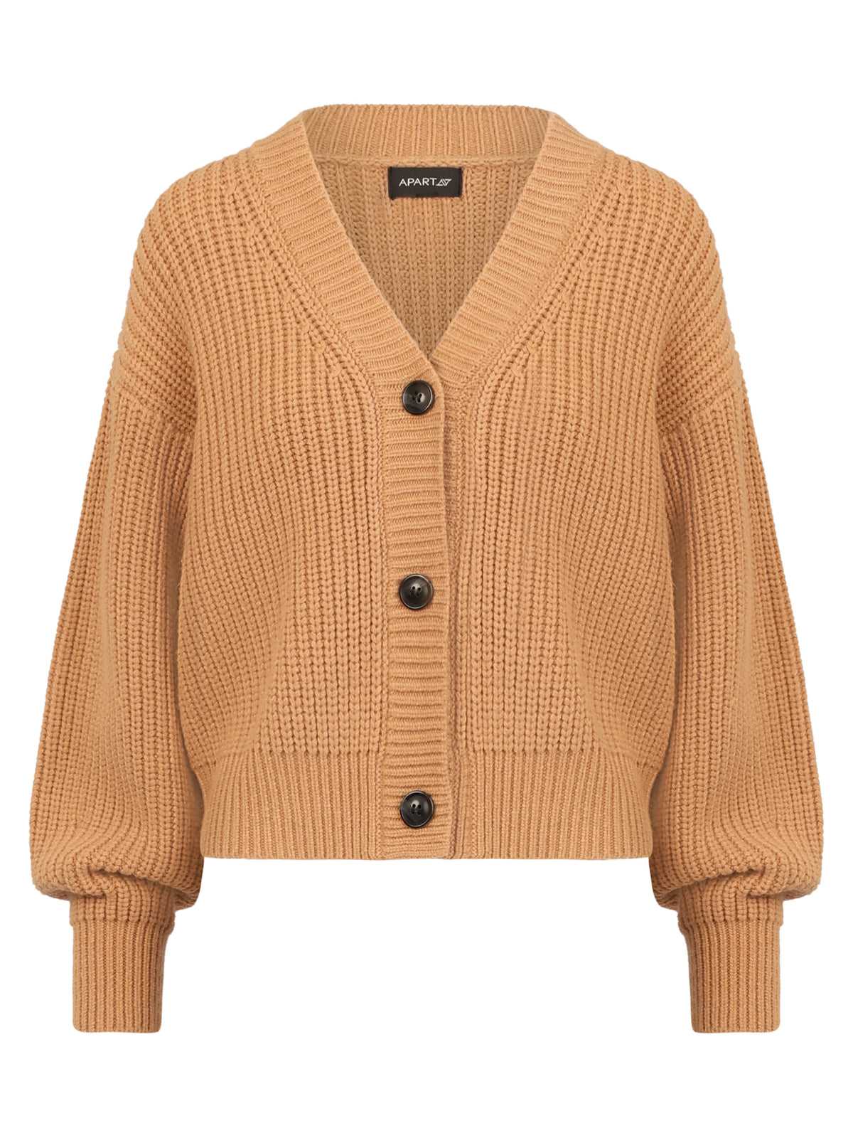 Oversized Strickjacke mit Kaschmiranteil | camel