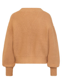 Oversized Strickjacke mit Kaschmiranteil | camel