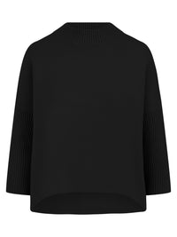 Strickpullover in Cape-Optik mit Kaschmiranteil | schwarz