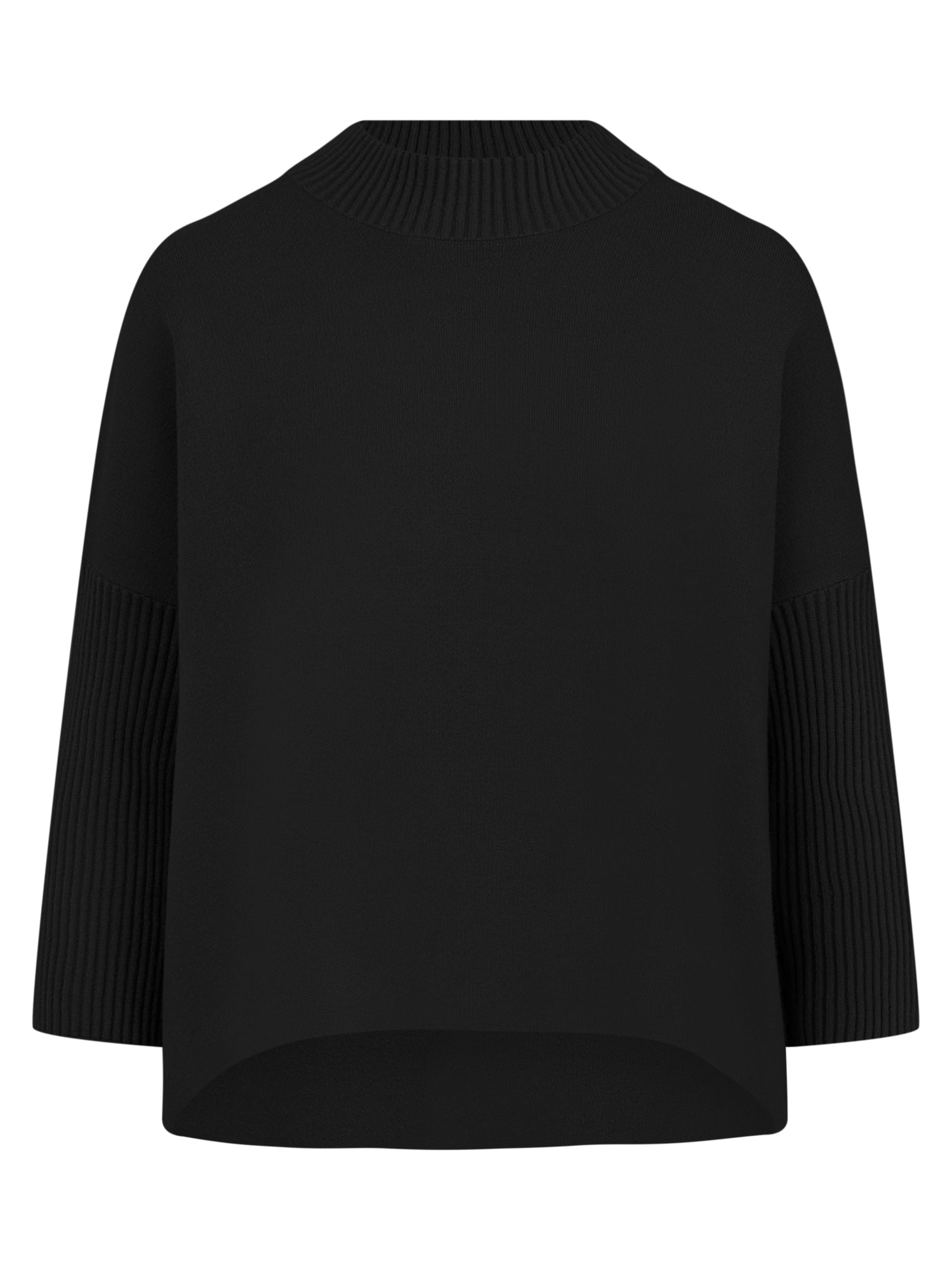 Strickpullover in Cape-Optik mit Kaschmiranteil | schwarz