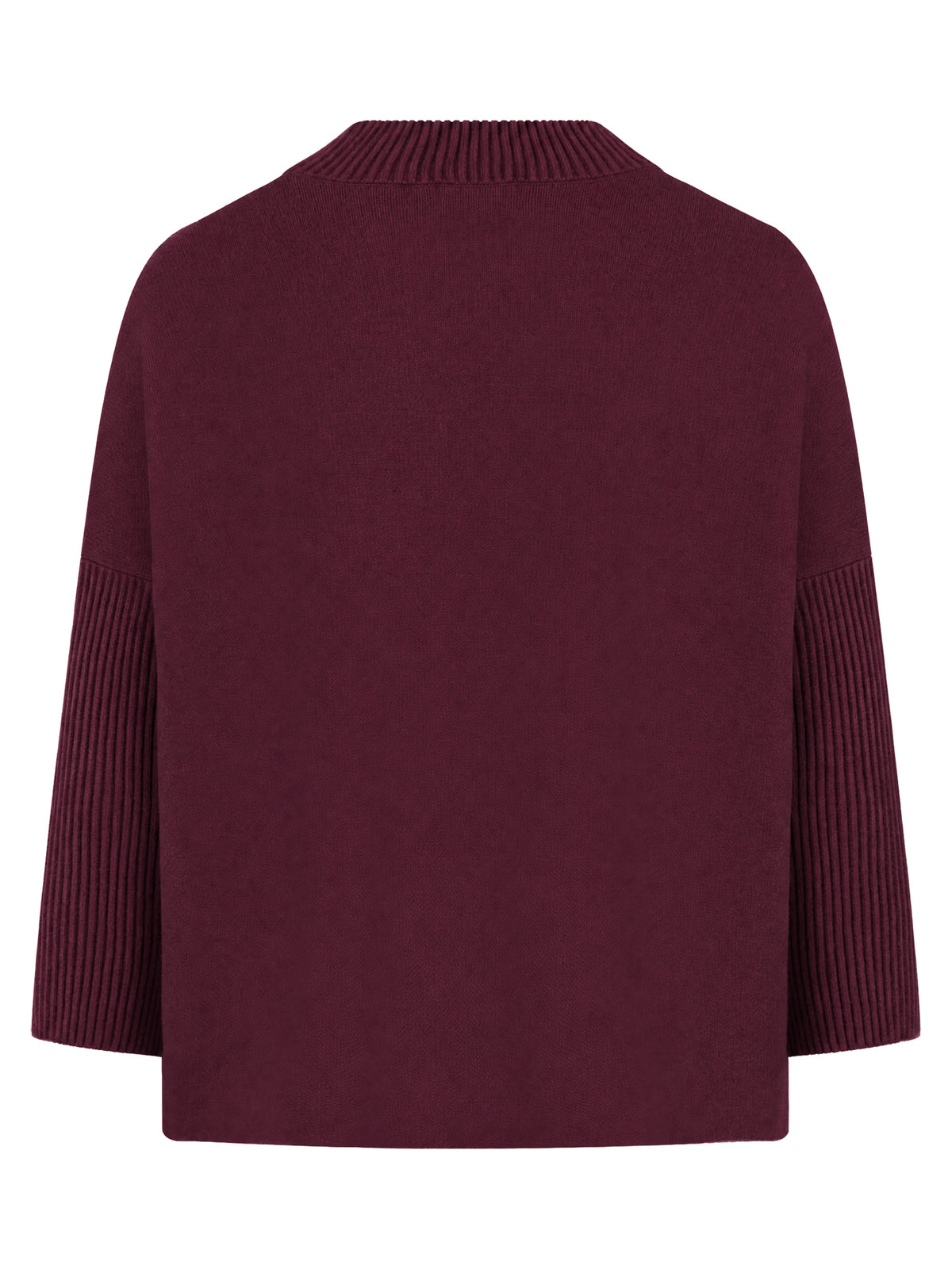 Strickpullover in Cape-Optik mit Kaschmiranteil | weinrot