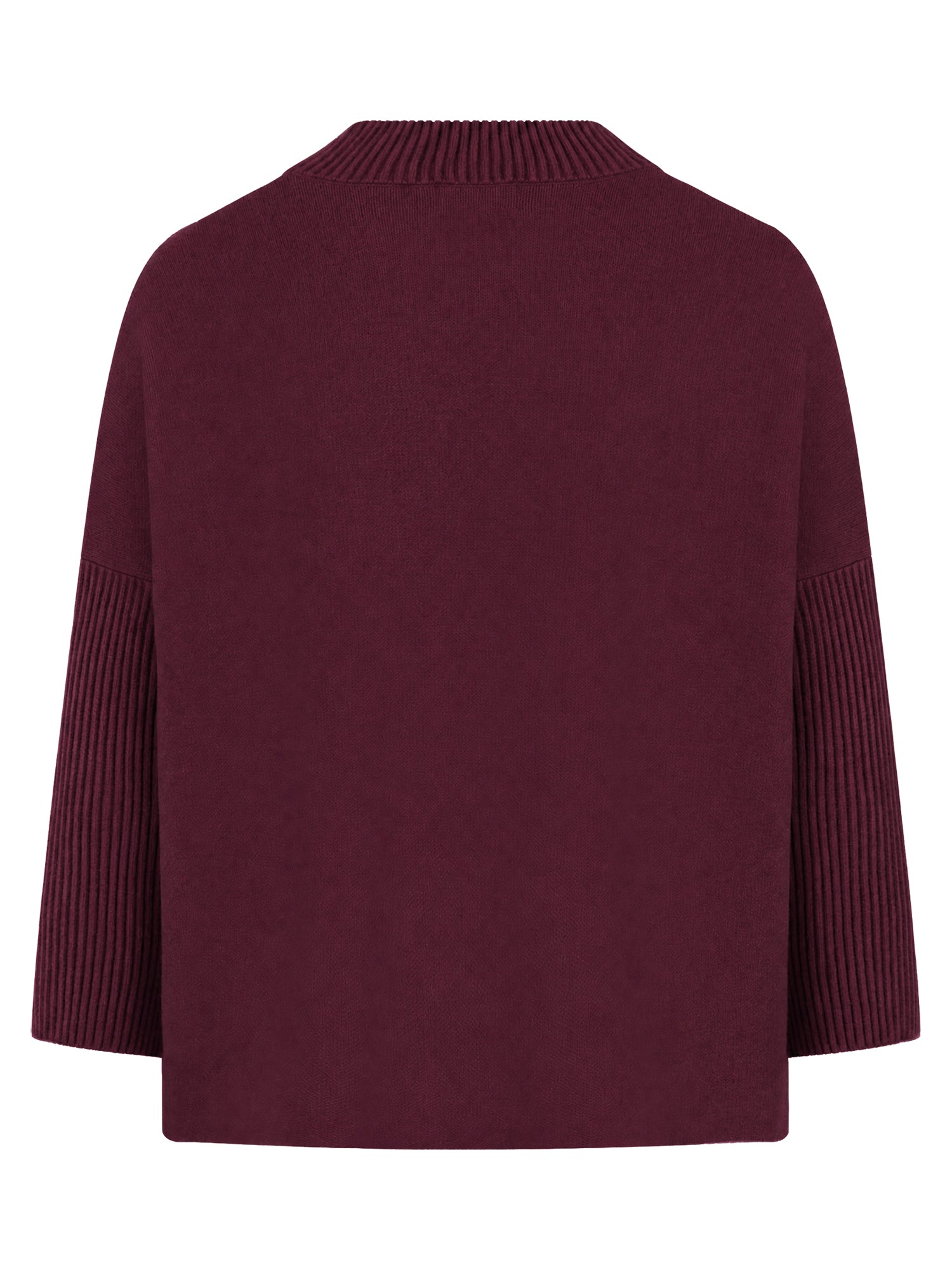 Strickpullover in Cape-Optik mit Kaschmiranteil | weinrot