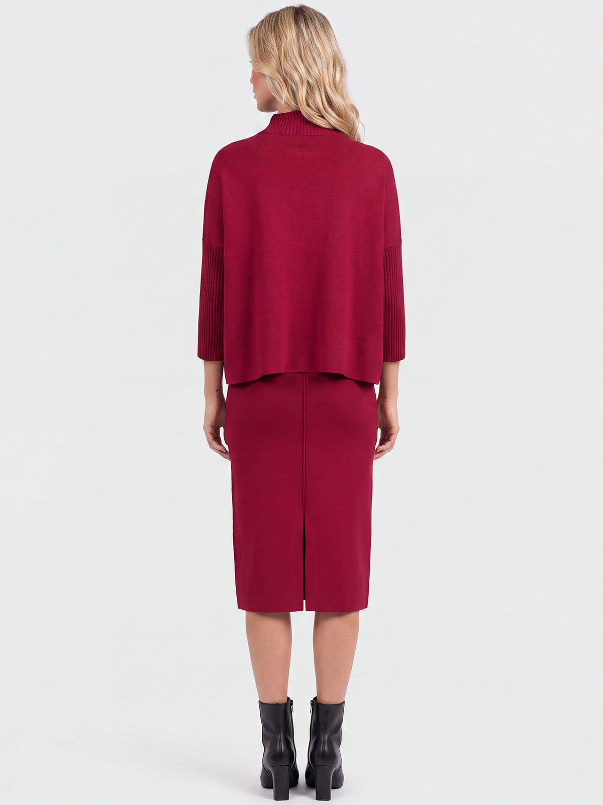 Strickpullover in Cape-Optik mit Kaschmiranteil | rot