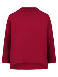 Strickpullover in Cape-Optik mit Kaschmiranteil | rot