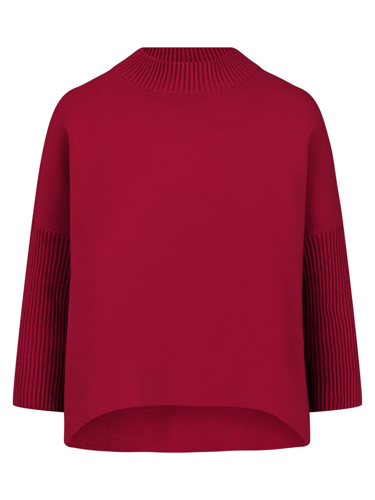 Strickpullover in Cape-Optik mit Kaschmiranteil | rot