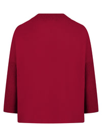 Strickpullover in Cape-Optik mit Kaschmiranteil | rot