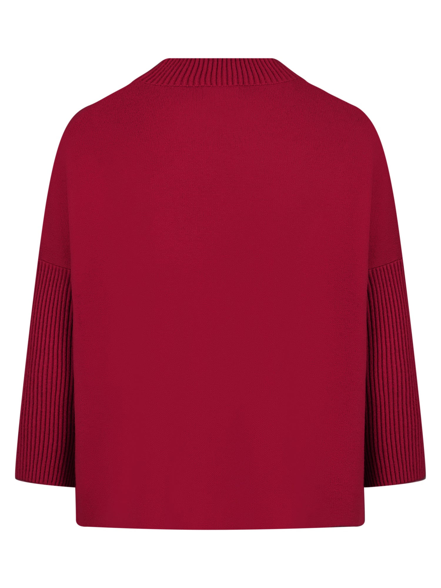Strickpullover in Cape-Optik mit Kaschmiranteil | rot