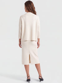 Strickpullover in Cape-Optik mit Kaschmiranteil | champagner